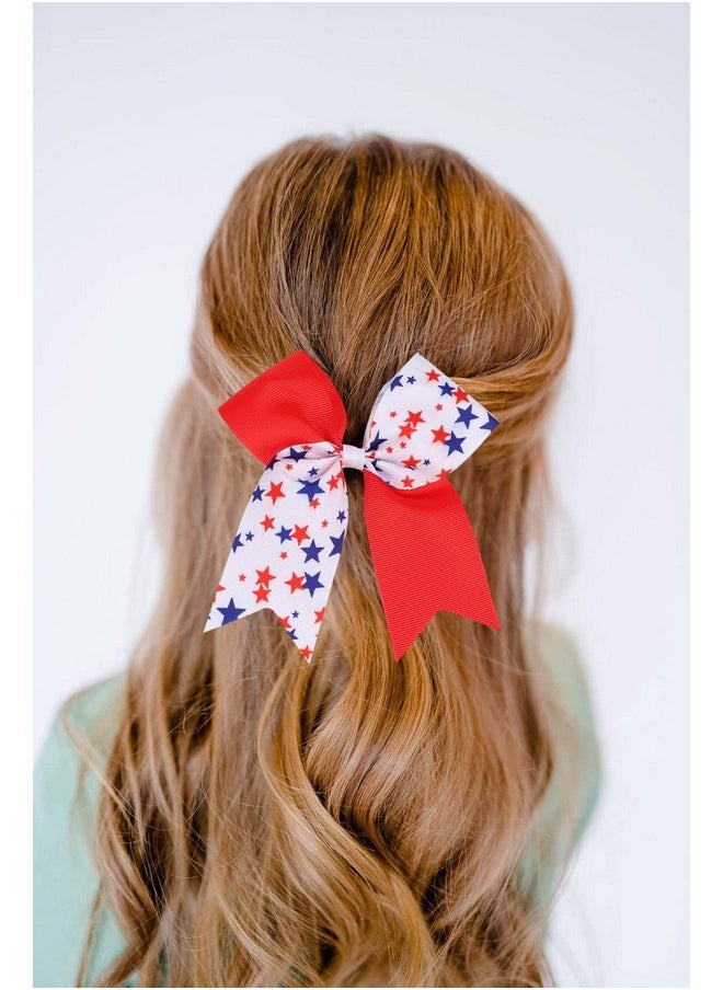 JustMyDress JustMyDress Patriotic Flag Cheer Bow Hair Rope Tie Ponytail Holder Cheerleader Girls JHN12 (2 Pcs-Set F)  - Image 5