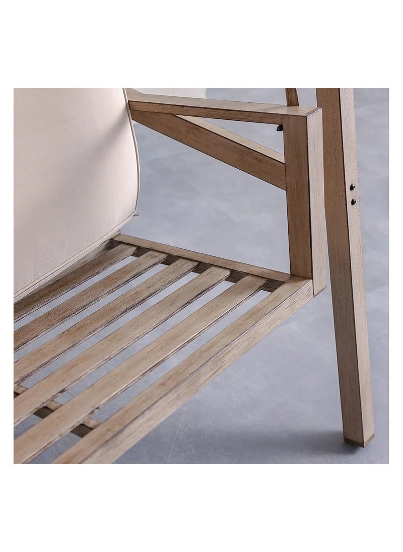 DANUBE HOME Clara Outdoor 3 Seater Swing Chair With Back Cushion Swing Chairs For Outdoor And Garden - Beige  - Image 2