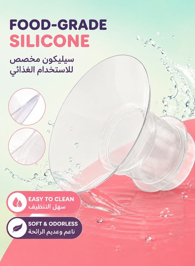 شو وو حشوة شفة من السيليكون مقاس 13/15/17/19/21 مم، متوافقة مع مضخة الثدي اليدوية القابلة للارتداء من Medela وMomcozy S9/S10/S12، تقلل من نفق حلمة الدرع/الشفة مقاس 24 مم إلى الحجم الصحيح - Image 4