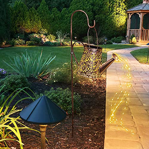 ZUSONUD Solar Lights Outdoor Decorative, Metal Solar Watering Can Lights Waterproof, Large Hanging Garden Decor Yard Lights Outside Patio Lawn, Gifts for Mom Grandma Women Birthday Christmas - Image 2