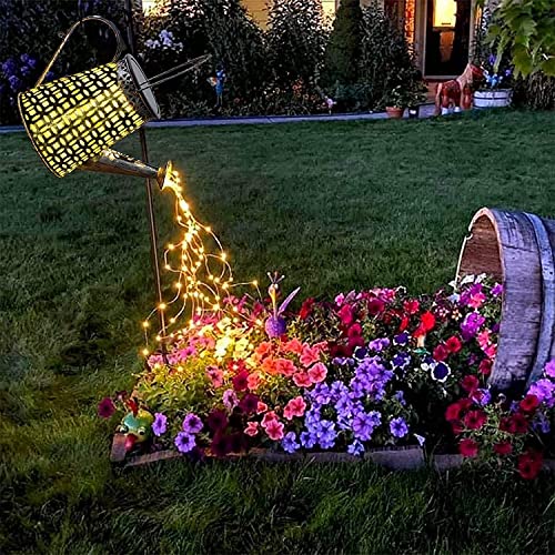 ZUSONUD Solar Lights Outdoor Decorative, Metal Solar Watering Can Lights Waterproof, Large Hanging Garden Decor Yard Lights Outside Patio Lawn, Gifts for Mom Grandma Women Birthday Christmas - Image 1
