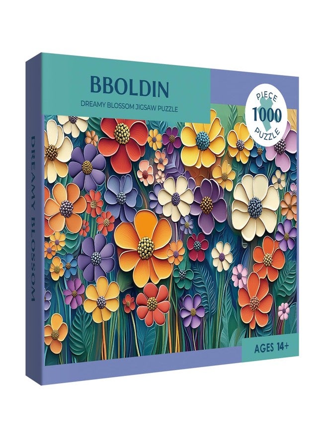 BBOLDIN Colorful Flower Plant Puzzle 1000 Pieces for Adults, Spring Garden Floral Jigsaw Puzzle Nature, Vintage Paper Cut Art Puzzles - Image 2