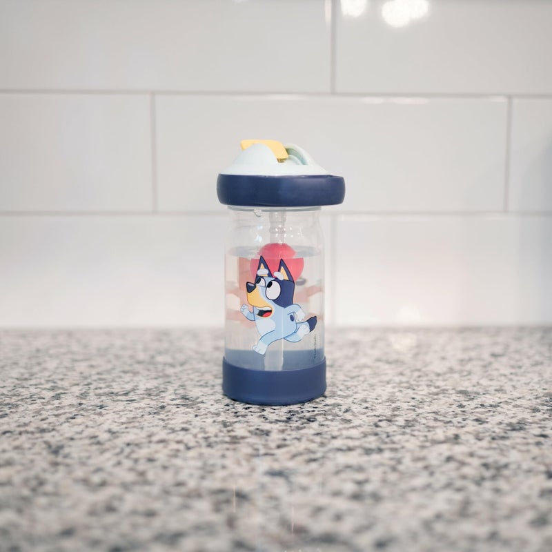 The First Years Bluey Sip & See Toddler Water Bottle - Includes Floating Charm - Toddler Cups with Straw - 12 Oz - Ages 24 Months and Up - Image 3