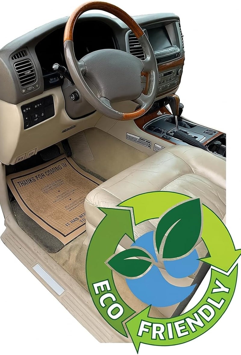 AutoMat EcoShield Recycled Brown Kraft Paper Disposable Floor Mats - Image 2