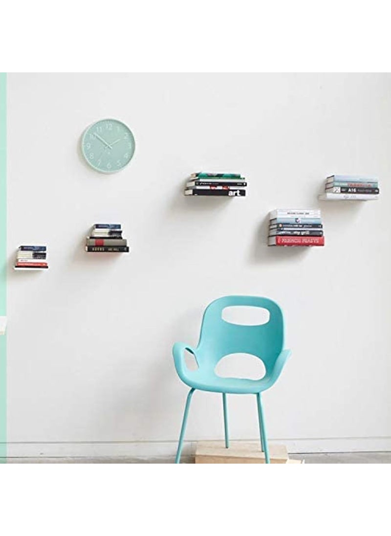 ROLLYWARE ROLLYWARE Unique Design Invisible Bookshelf Metal Heavy Floating Book Shelf Wall Mounted Shelf Holder Hanging Home Storage Rack for Home Wall Decoration Hold Upto 10 Books per self Pack of 8  - Image 5