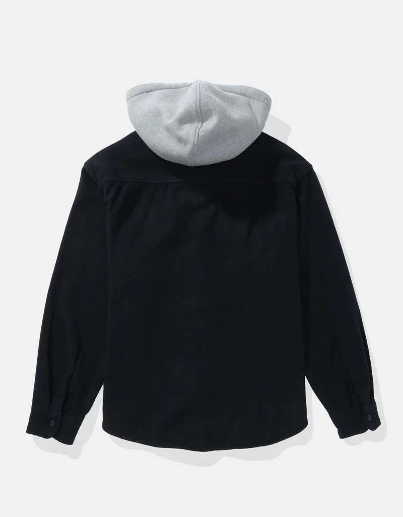 American Eagle AE Hooded Flannel Shirt