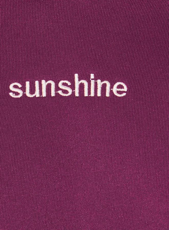 Take Two Sunshine Embroidery Text Oversized Hoodie