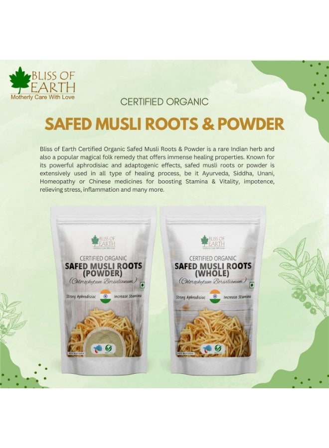 BLISS OF EARTH Safed Musli Root Powder Organic Chlorophytum Borivilianum Helps Boost Immunity, Energy, Stamina For Men & Women 200gm - Image 5