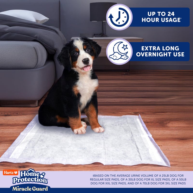 Hartz Miracle Guard Dog and Puppy Dog Pads Max Absorbency 24 Hour Use Odor Eliminating Lavender Scented No Leaks, Regular Size 25 Count - Image 3