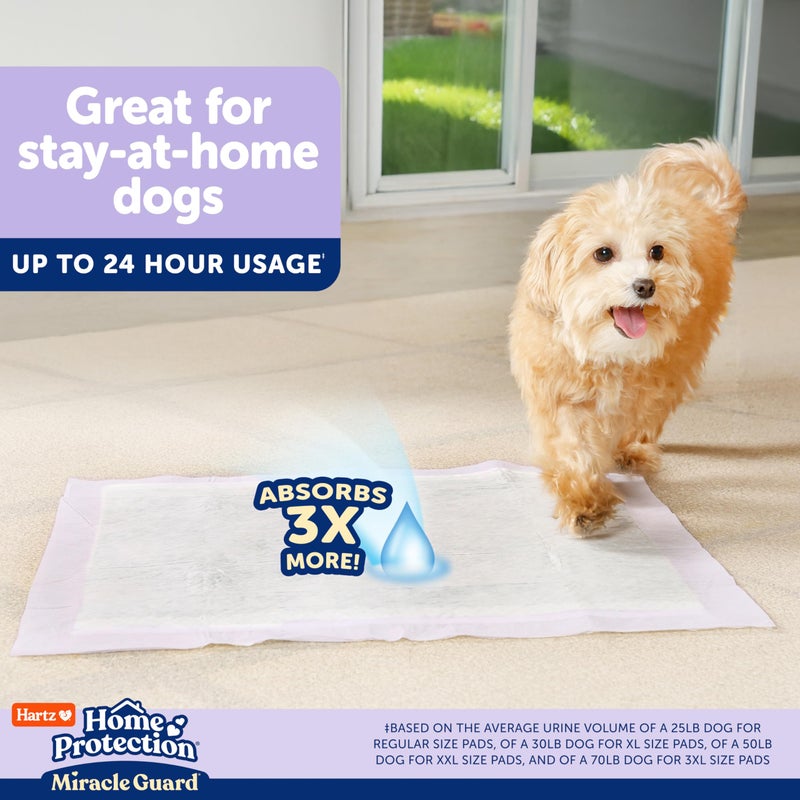 Hartz Miracle Guard Dog and Puppy Dog Pads Max Absorbency 24 Hour Use Odor Eliminating Lavender Scented No Leaks, Regular Size 25 Count - Image 4