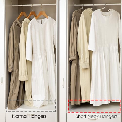 SHIMOYAMA Non-Slip Metal Clothes Hangers - 5 Pack, Space-Saving Short Neck Hangers for T-Shirts, Dresses, Tank Tops, Jackets (Black) - Image 3