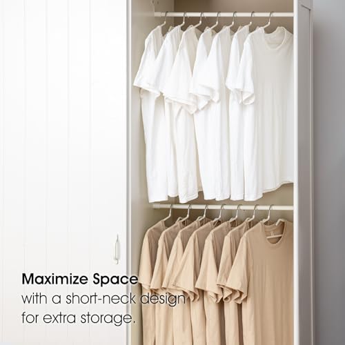 SHIMOYAMA Non-Slip Metal Clothes Hangers - 5 Pack, Space-Saving Short Neck Hangers for T-Shirts, Dresses, Tank Tops, Jackets (Black) - Image 4