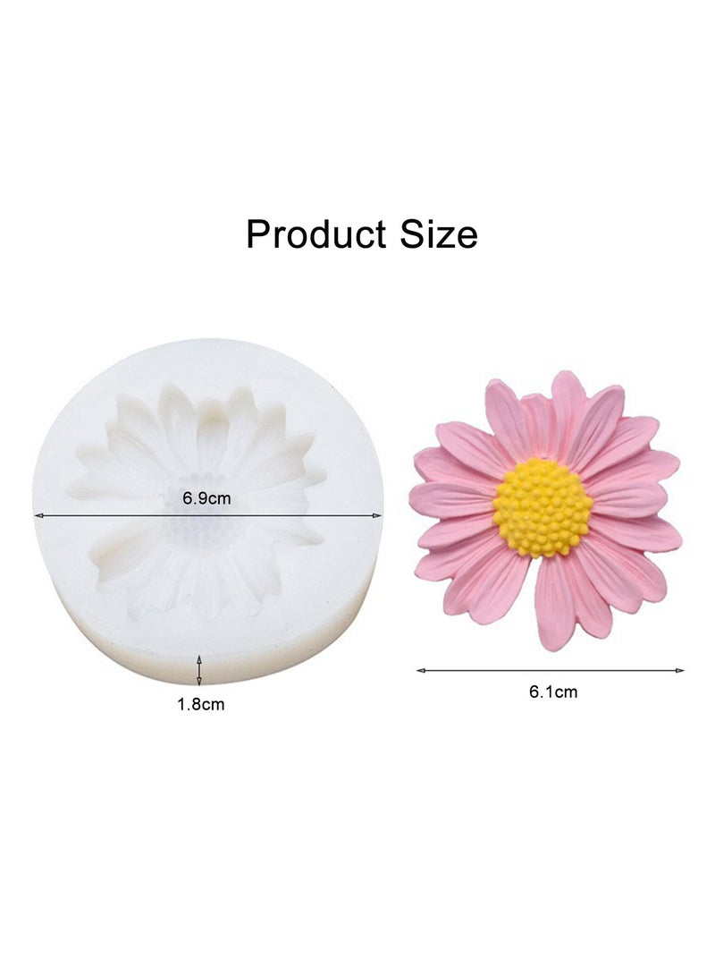 2 PCS 3D Daisy Flower Silicone Molds, Candle Mold, Chocolate, Cake, Cupcake Topper Decoration Mold for DIY Soap, Wax, Resin,  Polymer Clay Crafts  - Image 2