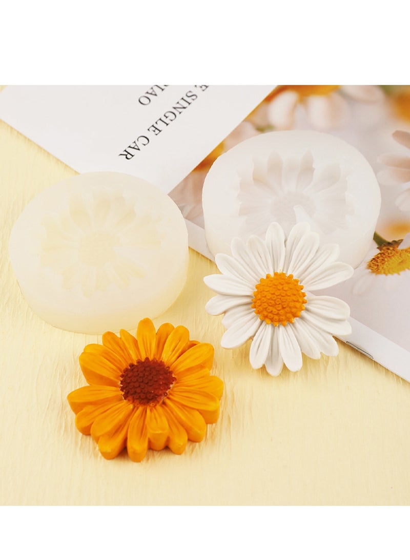 2 PCS 3D Daisy Flower Silicone Molds, Candle Mold, Chocolate, Cake, Cupcake Topper Decoration Mold for DIY Soap, Wax, Resin,  Polymer Clay Crafts  - Image 3