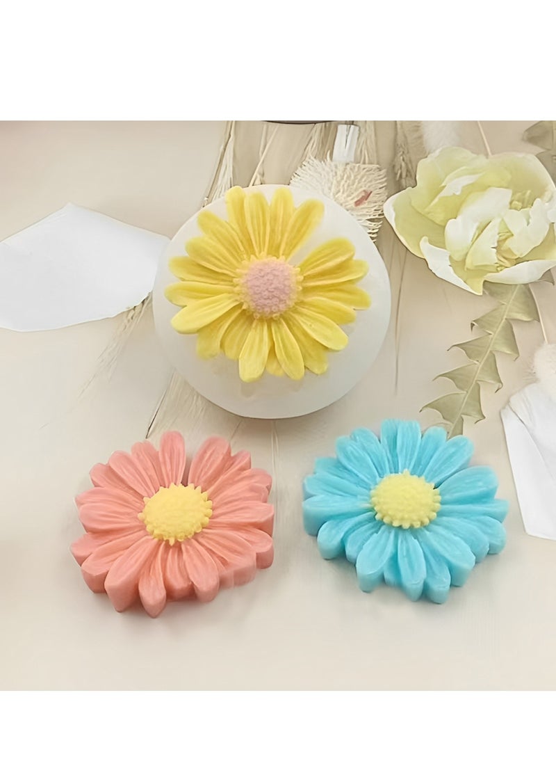2 PCS 3D Daisy Flower Silicone Molds, Candle Mold, Chocolate, Cake, Cupcake Topper Decoration Mold for DIY Soap, Wax, Resin,  Polymer Clay Crafts  - Image 4