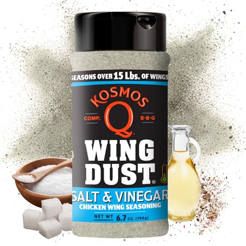 Kosmos Q Salt  Vinegar Seasoning Wing Dust Salt  Vinegar Chicken Wing Seasoning For Chicken Popcorn Fries  More Savory  Tangy Flavor Dry Rub Dust For Grilling  Smoking 8 Oz Shaker Bottle - Image 1