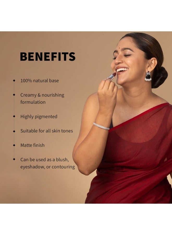 Barva Natural & Moisturising Lipsticks made using Clarified Butter, Kokum butter and Mineral Colours, 4.3g (Pack of 2) (Fuchsia 336 & Glory 415) - Image 3