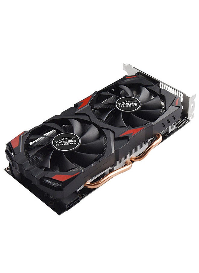 JINGSHA JINGSHA RX580 Gaming Graphics Card 8GB/GDDR5/256bit Memory 1257/1340MHz Core Frequency 2 Cooling Fans Design 3*DP+HD+DVI Ports  - Image 1