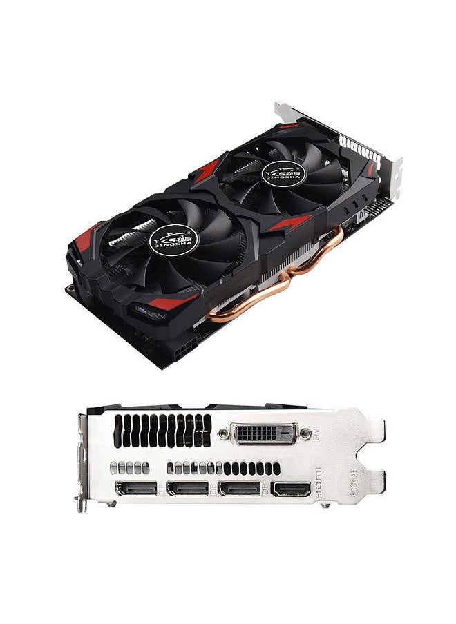 JINGSHA JINGSHA RX580 Gaming Graphics Card 8GB/GDDR5/256bit Memory 1257/1340MHz Core Frequency 2 Cooling Fans Design 3*DP+HD+DVI Ports  - Image 5