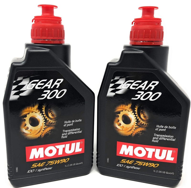 Motul Gear 300 75W90 Synthetic Transmission and Differential Fluid - 2 Pack (1 Liters) - Image 1