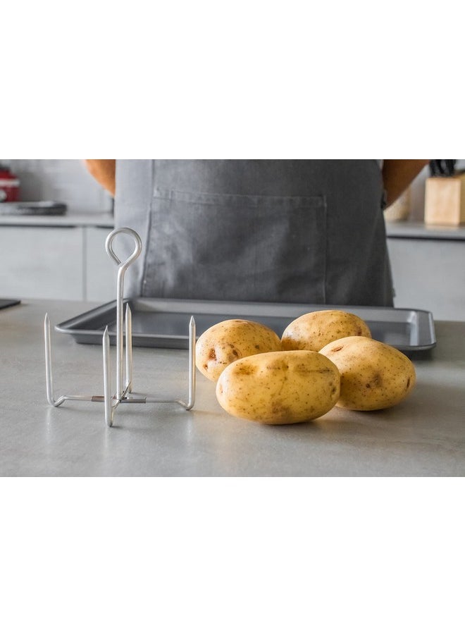KitchenCraft Baked Potato Stand Aluminium 12 X 14.5 Cm Silver  - Image 3