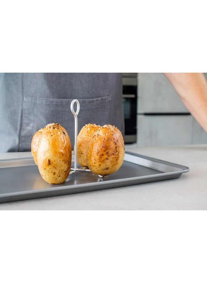 KitchenCraft Baked Potato Stand Aluminium 12 X 14.5 Cm Silver  - Image 4