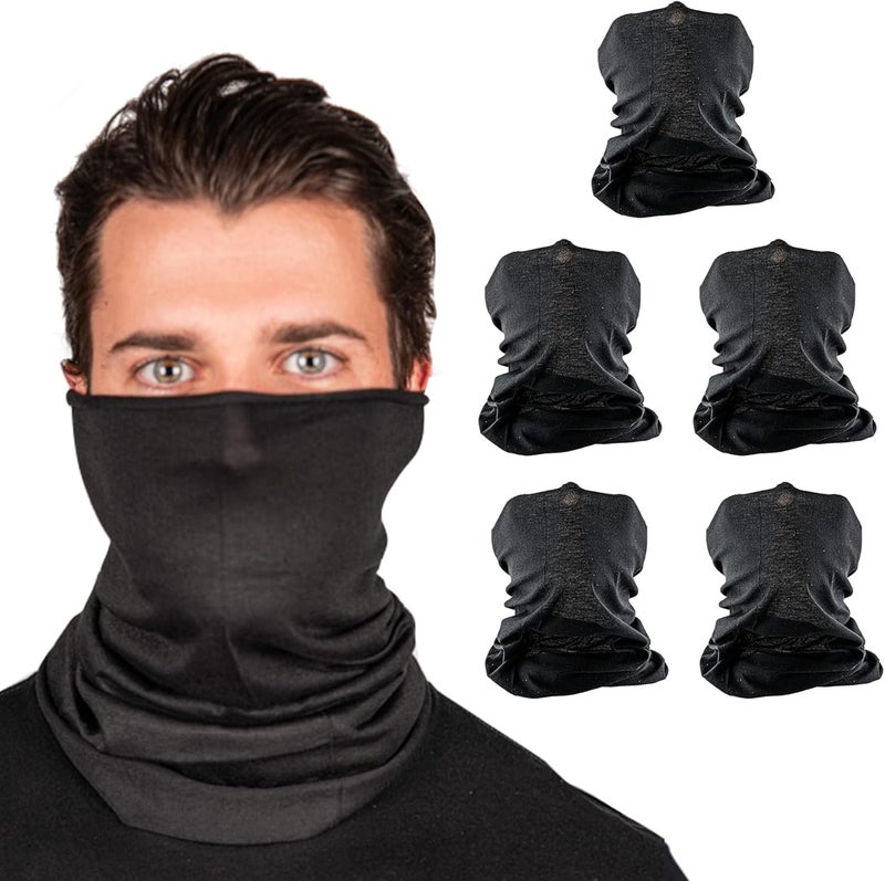 Sa Company 5-Pack UV Face Shield | UV 30+ Multipurpose Neck Gaiter Balaclava for Adults - Image 1