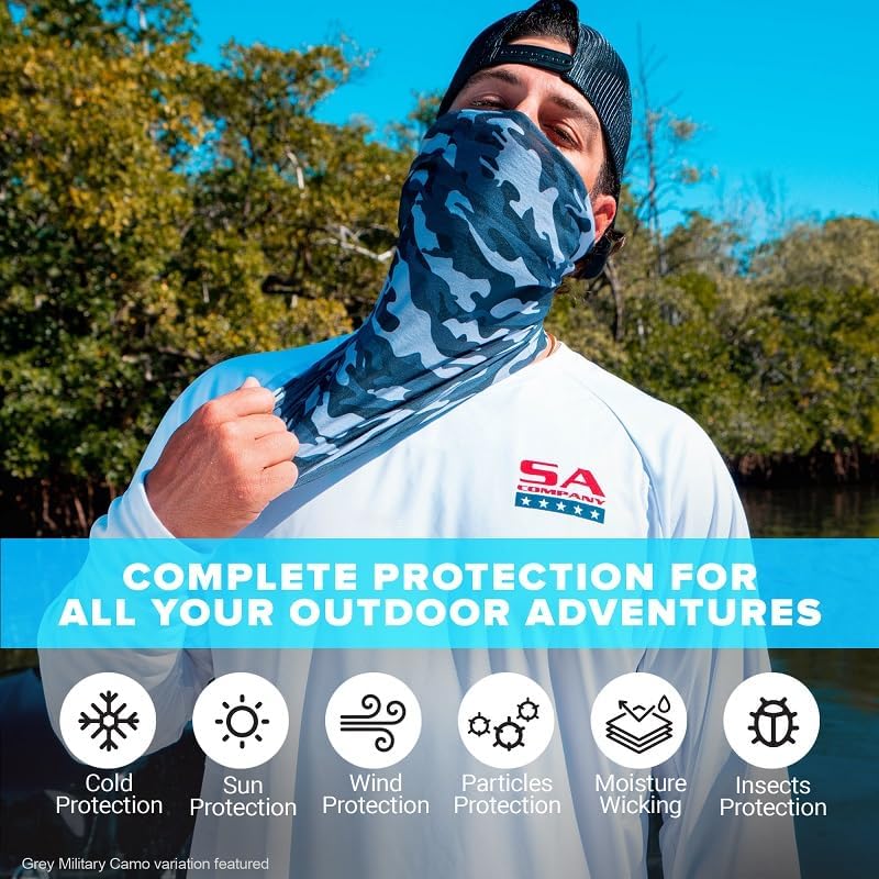 Sa Company 5-Pack UV Face Shield | UV 30+ Multipurpose Neck Gaiter Balaclava for Adults - Image 2