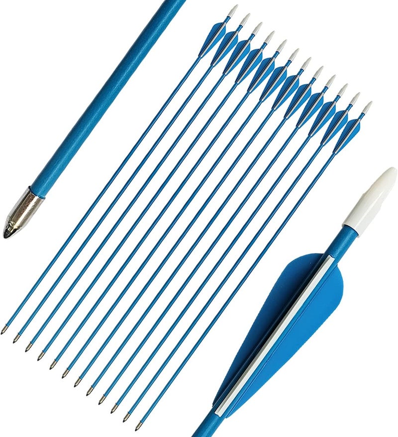 PANDARUS Youth Safetyglass Arrows 28" Fiberglass Archery 26" Target Practice Arrows(Pack of 12) - Image 1