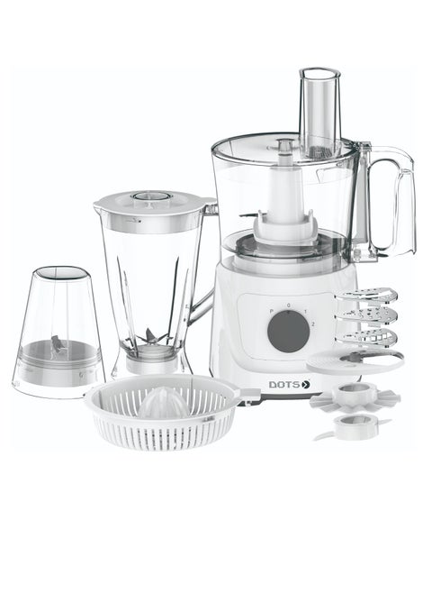 Dots Food Processor 800W, 2.1L, White - FPD-981