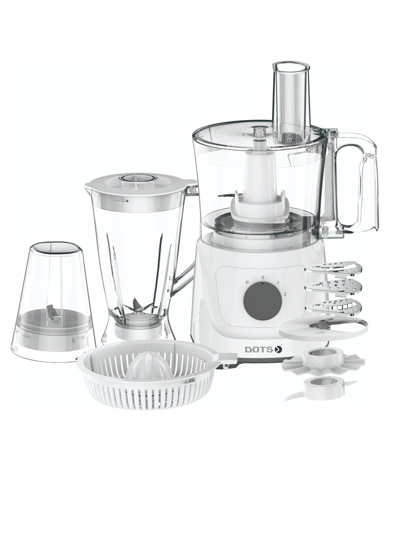 Dots Food Processor 800W, 2.1L, White - FPD-981