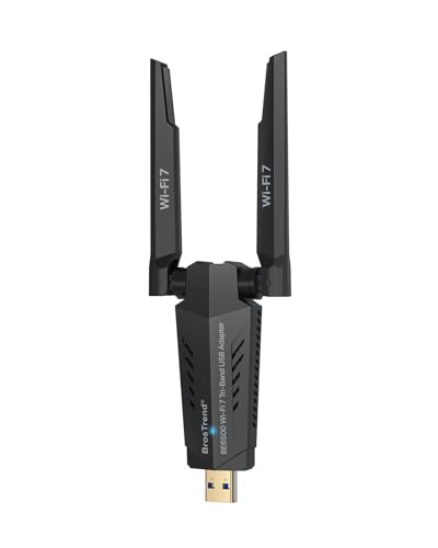 BrosTrend BE6500 USB WiFi 7 Adapter TriBand Long Range USB WiFi Adapter for Desktop PC Laptop Wireless Dongle 6GHz 5GHz 24G UltraLow Latency WiFi Antenna PC Gaming for Windows 1110 4KQAM - Image 1