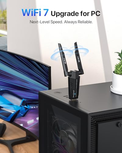 BrosTrend BE6500 USB WiFi 7 Adapter TriBand Long Range USB WiFi Adapter for Desktop PC Laptop Wireless Dongle 6GHz 5GHz 24G UltraLow Latency WiFi Antenna PC Gaming for Windows 1110 4KQAM - Image 3