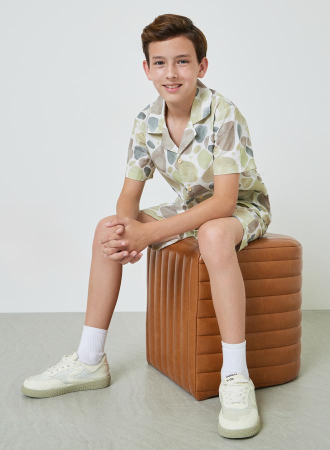 Styli Teen Boys All Over Print Viscose Blend Shirt - Image 2