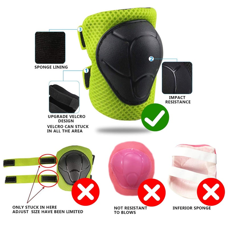 CKE Knee Pads for Kids Knee pads and Elbow Pads Toddler Protective Gear Set Kids Elbow Pads and Knee Pads for Girls Boys with Wrist Guards 3 in 1 for Skating Cycling Bike Rollerblading Scooter [Upgraded] - Image 4