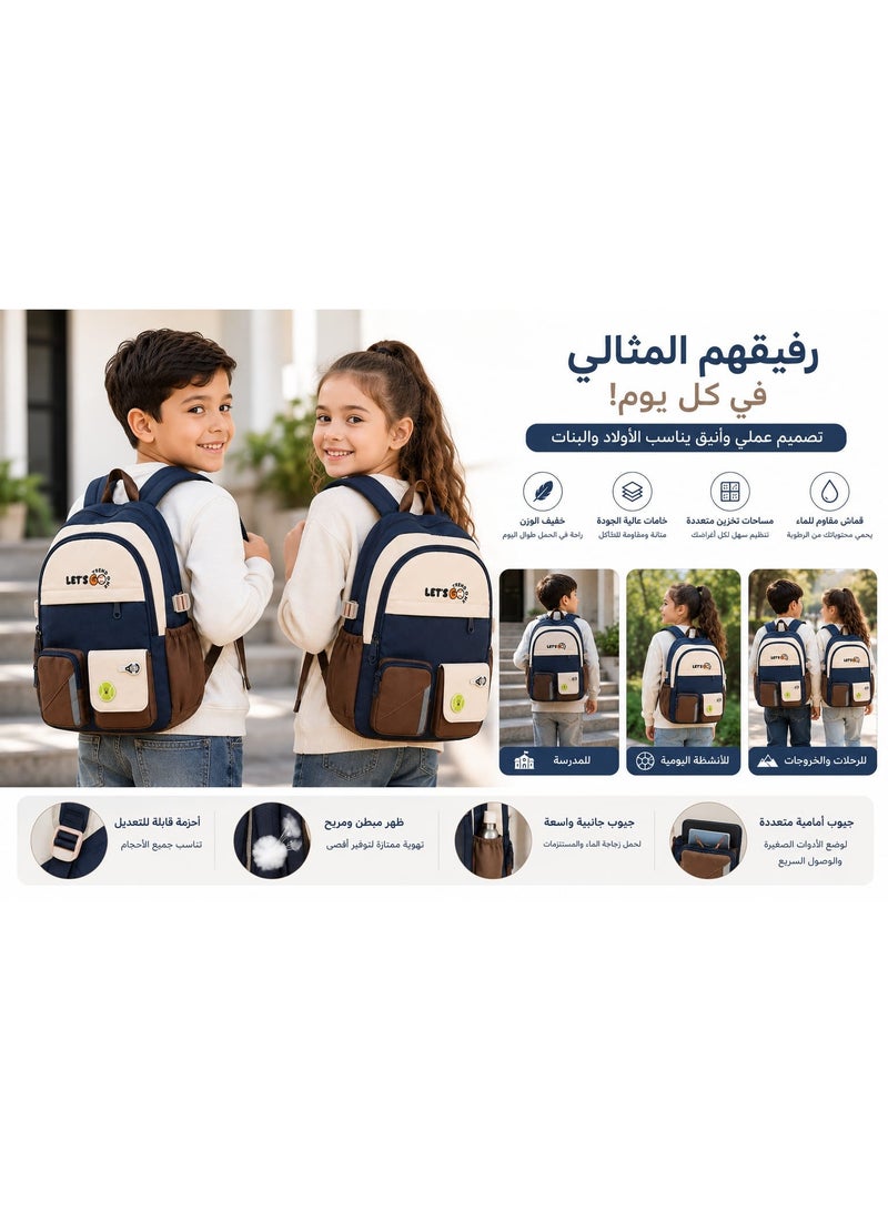 حقيبة ظهر مدرسية عصرية وعملية - سعة كبيرة وتصميم مريح، مثالية للمدرسة، السفر، والاستخدام اليومي - Image 2