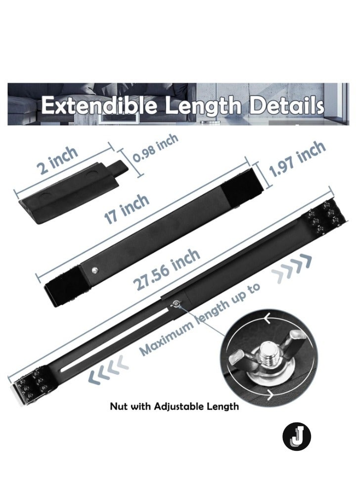 JAJEEK "4PCS Extendable Furniture Appliance Rollers with 24 Rollers & Brakes – Heavy Duty Mover Tools for Washing Machines, Dryers, Refrigerators, Strong Base Stand, Mobile Wheels, Black"  - Image 3