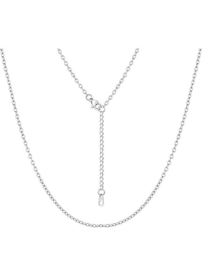 FOCALOOK Womens Chain Necklaces 2MM Rolo Cable Necklace, 316L Stainless Steel/Black/18K Yellow/Rose Gold Plated, Hypoallergenic Chains for Pendant,18-30", Metal, No Gemstone - Image 1