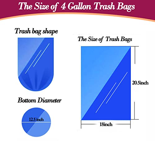HOMMALY 4 Gallon 180pcs Small Gold Trash Bags Strong Golden Garbage Bags, Bathroom Trash Can Bin Liners, Gold Plastic Bags for Home Office, Waste Basket Liner, Fit 12-15 Liter, 3.5,4,4.5 Gal（Golden 180） - Image 2
