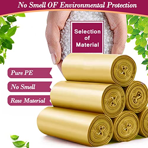 HOMMALY 4 Gallon 180pcs Small Gold Trash Bags Strong Golden Garbage Bags, Bathroom Trash Can Bin Liners, Gold Plastic Bags for Home Office, Waste Basket Liner, Fit 12-15 Liter, 3.5,4,4.5 Gal（Golden 180） - Image 4