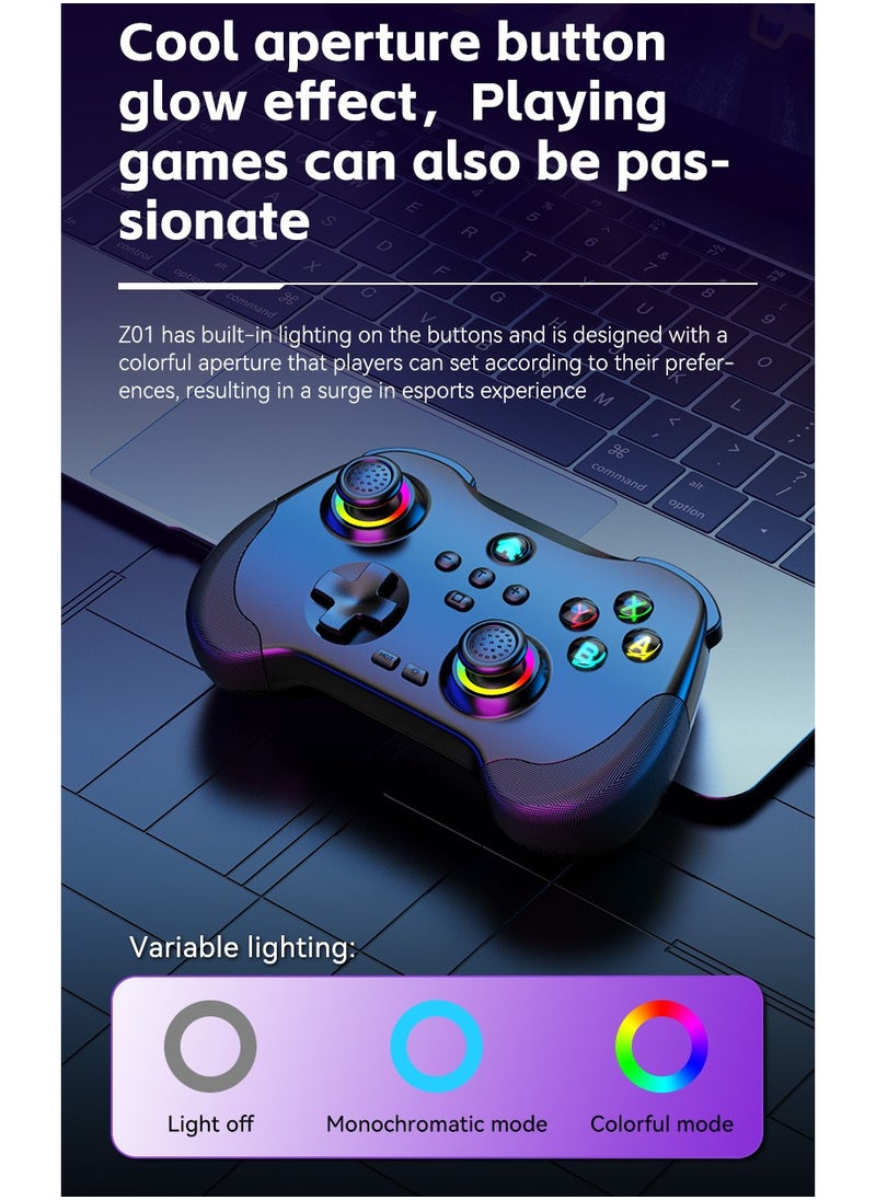 Mobile Gaming Controller for iPad/iPhone/Tablet, Cloud Controller Remote Joystick for iOS/Android, Wireless Switch Controller with Macro ons/Hall-Rocker/Hall-Trigger/Dual Vibration (Black)