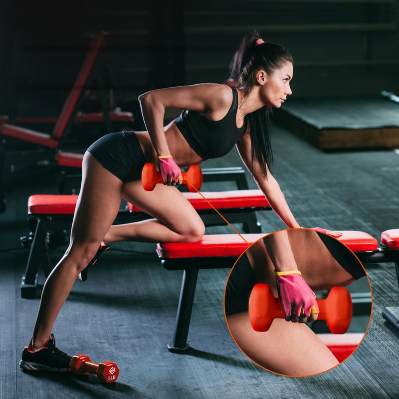 SQUATZ Dumbbell Weights Set with Stand, 20bs Neoprene Coated Weights, Hex Shape Anti Slip and Roll Dumbbells for Exercise, Training, Fitness, Yoga, 3 pairs( 3,5, 8Lbs Each) - Image 4