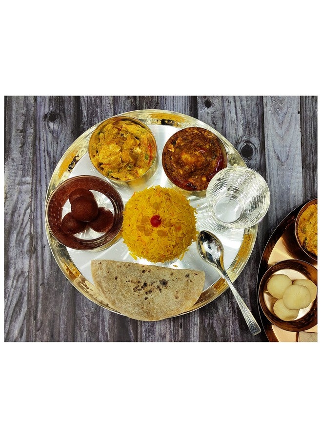BENGALEN طقم عشاء فضي مطلي من BENGALEN 12 بوصة لهدايا حفلات الأطفال ومراسم الأرز وسانسكار وأعياد الميلاد للأولاد والبنات وزينة منزلية وعناصر عودة احتفالية - Image 2