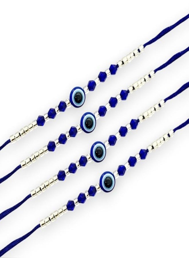 Elleva Handmade Rakhi for Brother and Bhabhi and Kids | Designer Rakhis for Rakshabandhan Evil Eye Protection Bracelet Raksha Bandhan Gift Set (Pack of 1) (2) - Image 1