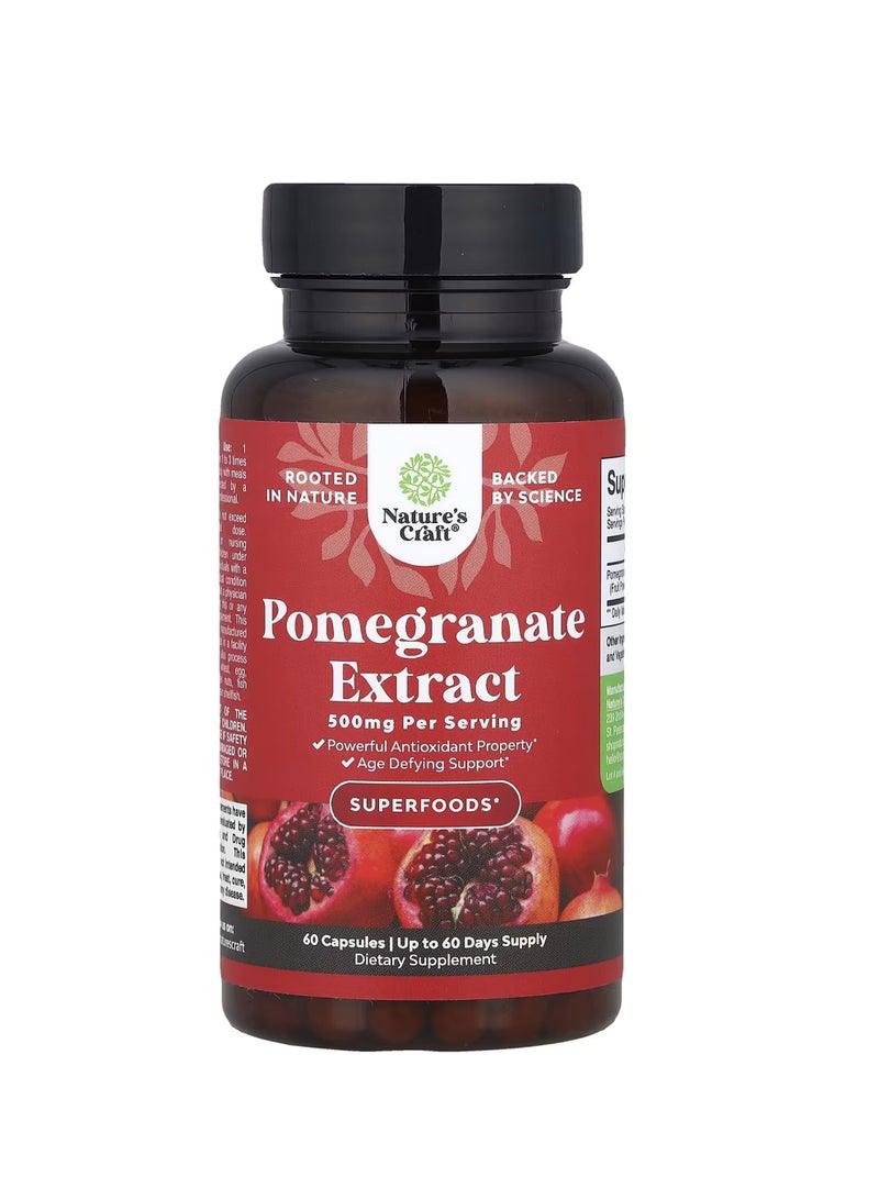 Nature's Craft Pomegranate Extract , 500 mg, 60 Capsules