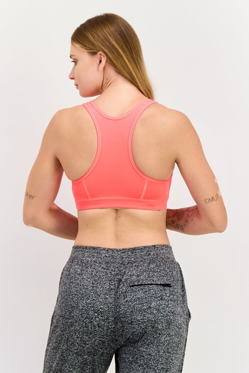 PUMA Women Lightly Padded Brand Logo Sport Bra, Pink - Image 4