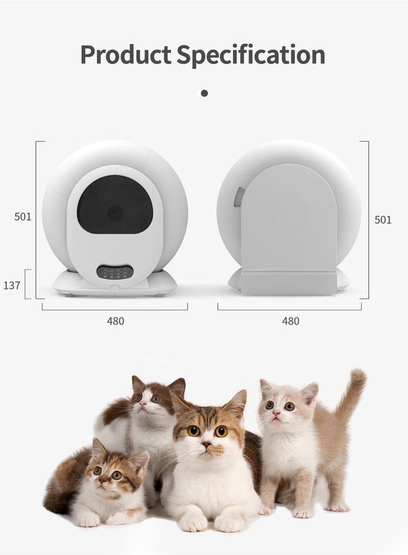 Smart Cat Litter Box - Self Cleaning and Odor Removal - Free Your Hands - Remote Control and Data Monitor - Intelligent Sensing Objects - Automatic Collection of Feces - 65L Large Pet Toilet House