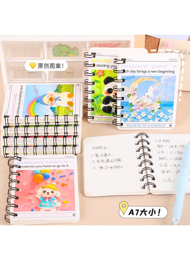 HELPS Cute A7 Panda Mini Coil Book Primary School Students' Word Hand Account Small Book High Value Notepad Stationery - Image 4