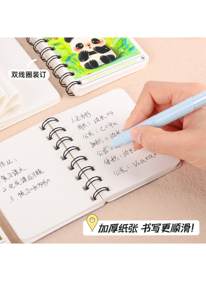 HELPS Cute A7 Panda Mini Coil Book Primary School Students' Word Hand Account Small Book High Value Notepad Stationery - Image 2