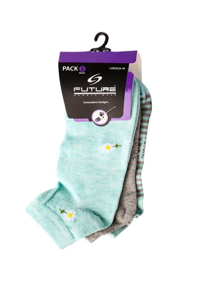 Future Future Socks Low Cut For Women Pack Of 3 Size 36-40  Multicolor  - Image 5